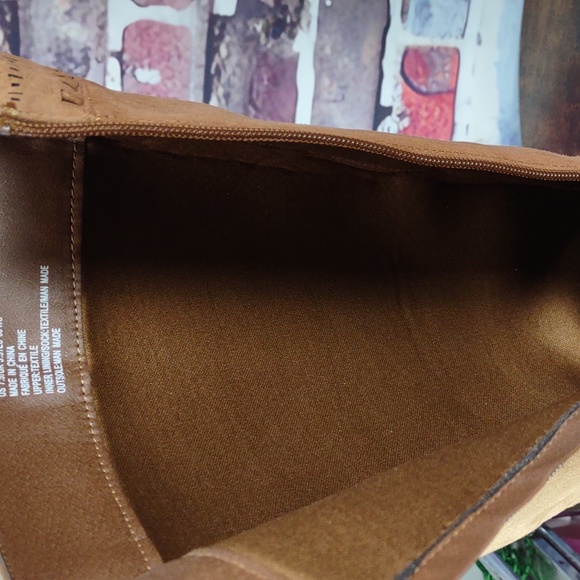 Just Fab "Walk The Line" Cognac Faux Suede Boots - Picture 10 of 14